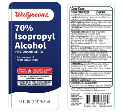 WAG_FA_873879_70 IsopropylAlcohol32OZ_LAB.jpg 32 oz label - WAG FA 873879 70 IsopropylAlcohol32OZ LAB